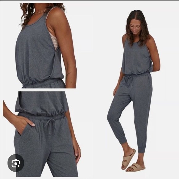 Patagonia Pants - Patagonia Seabrook jumpsuit gray sleeveless cinched waist